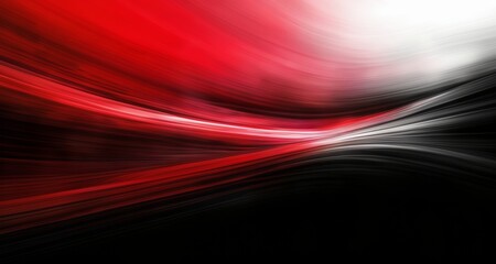 Poster -  Vibrant abstract art with dynamic red and black swirls