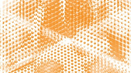 Poster - Abstract 3d cubic textile pattern waving randomly. Motion. Geometric background with cubes or small boxes with light flares.