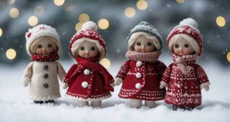 Wall Mural -  Winter Wonderland with Dolls