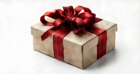 Sticker -  A gift box with a red ribbon, ready to bring joy