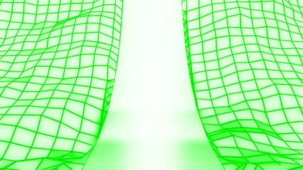 Poster - Abstract grid surface with rotation on a white background. Motion. Spinning squared texture.