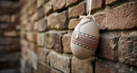 Canvas Print -  Easter spirit on a brick wall