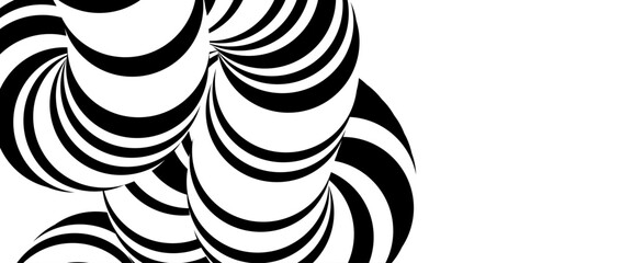 Poster - Black and white abstract tubes background. Striped twisted cords concept wallpaper. Liquid line pipes shape for banner, poster, flyer, booklet, brochure or leaflet. Vector fluid flow backdrop overlay