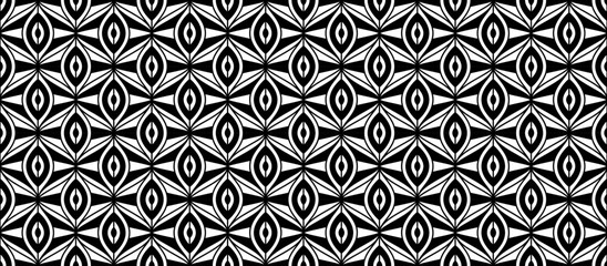 Poster - Retro art deco seamless pattern. Repeated black and white geometric motif. Vintage decorative texture for wallpaper, textile, fabric, print swatch. Vector geo elegant ornament backdrop