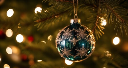 Poster -  Elegant Christmas ornament on tree