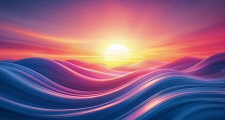 Wall Mural -  Ethereal Sunset Over the Ocean