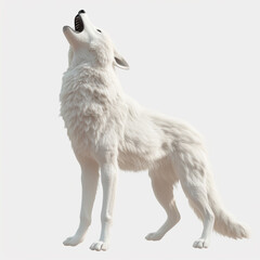 Wall Mural - wolf in front of white background