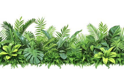 Poster - Tropics green plants gardening design with nature rock isolated on transparent background