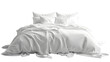 © master graphics  - White bed isolated, white bed linen isolated, bed with pillows and duvet isolated on transparent background