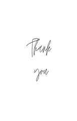 handwriting black Thank you! text on white background.	