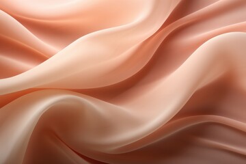 Poster - The texture of a light beige wool fabric gently billowing in the breeze. Cloth Abstract, Soft Waves Accentuate Texture Background, Ai generated