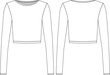 © sin - round neck crew neck long sleeve top blouse activewear sportwear pajama template technical drawing flat sketch cad mockup fashion woman unisex design style model