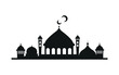 Vector illustration of a Muslim Mosque Silhouette.