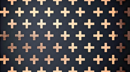 Poster - A black and gold pattern of crosses