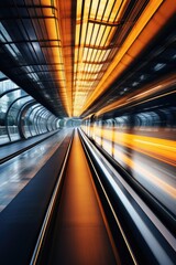 Poster - A blurry image of a train station, suitable for transportation concepts