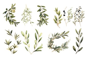 Poster - Collection of different types of leaves, perfect for botanical projects