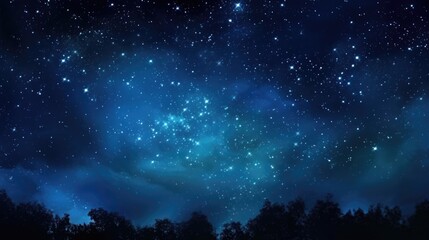 Poster - A breathtaking view of a night sky filled with countless stars. Perfect for backgrounds or astronomy-related designs