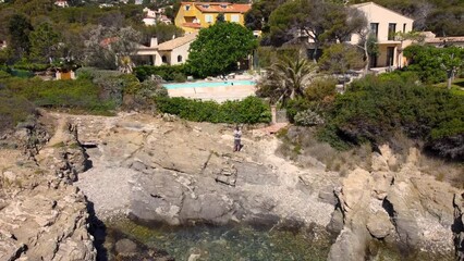 Wall Mural - Vue aérienne drone 4K, Côte d'Azur, Les Issambres, France