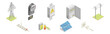 © Happypictures - Electric Power and Energy Objects Isometric Vector Set