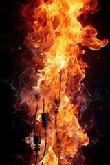 Poster - A mesmerizing image of a fire burning in mid-air. Perfect for adding a touch of mystery to your projects