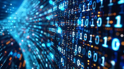 Aufkleber - Programming. Binary code. Digital transformation concept.