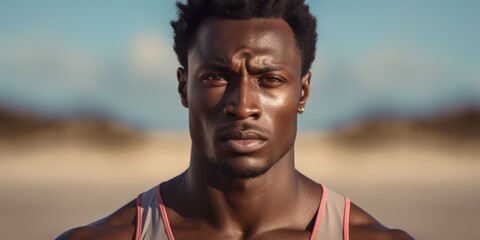 Aufkleber - Close up of a person wearing a tank top, suitable for fashion or lifestyle concepts