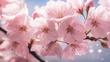 Poster - Close up of beautiful pink flowers, perfect for nature backgrounds