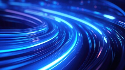 Canvas Print - Detailed view of a swirling blue light, perfect for technology concepts