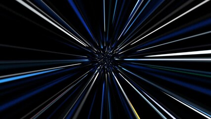 Wall Mural - wormhole travel through time and space. endless high speed flight. abstract looped dark blue hyper s