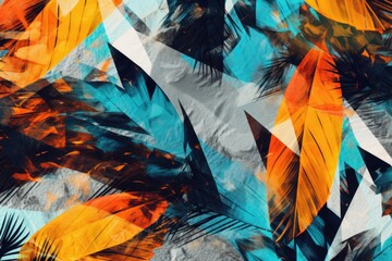 Poster - Vibrant feathers in a close up shot. Perfect for arts and crafts projects