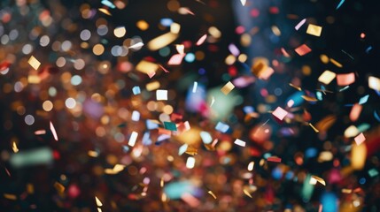 Poster - A festive image of confetti falling from the sky, perfect for party invitations or event promotions