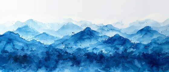Poster - Background in dark blue watercolor