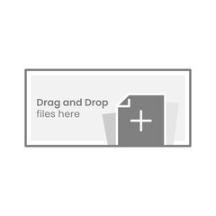 Poster - drag and drop data document or files here concept illustration flat design vector. simple modern graphic element ui, infographic, icon