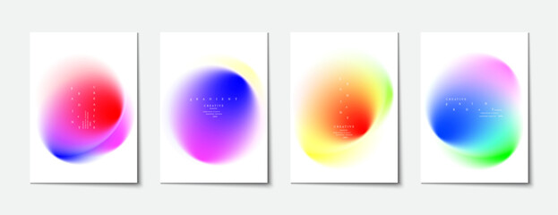 Poster - Blurred background collection with modern abstract gradient multicolored  graphic background. Ideas for covers, posters, brochure and cards EPS vector illustration