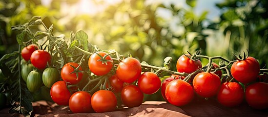 Aufkleber - Vibrant Harvest: Assorted Fresh Tomatoes Picked from a Lush Garden