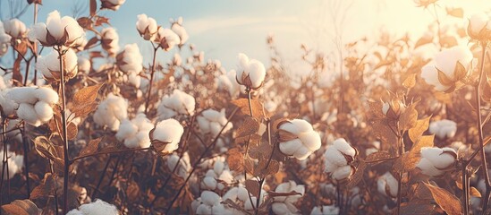 Poster - Glowing Arctic Cotton Plant Stands Tall in the Vibrant Field with Delicate White Flowers