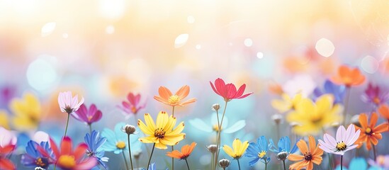 Poster - Vibrant Floral Display in Blurry Background for Colorful and Cheerful Wallpapers