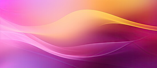 Poster - Vibrant Abstract Background with Intersecting Smooth Lines in Purple Pink and Yellow Hues