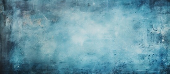 Poster - Dynamic Blue Abstract Painting on White Canvas for Artistic Inspiration