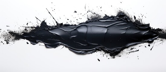 Aufkleber - Dynamic Black Paint Splashs Creating Abstract Art on White Background