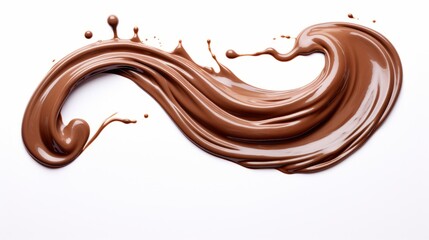 Wall Mural - Hot melted chocolate swirl isolated on a white background