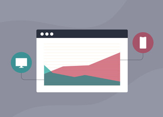 Poster - mobile vs desktop usage statistics. mobile data traffic growth rates. seo mobile-first indexing - op