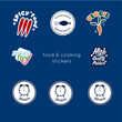 stickers - Aufkleber - unterschiedliches Aussehen zum Thema Essen, Küche, Lebensmittel
