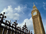 Fototapeta Big Ben - A low angle view of Big Ben in Westminster, London, UK. 