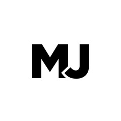 Wall Mural - Letter M and J, MJ logo design template. Minimal monogram initial based logotype.