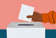 © fStop - Close up hand of voter placing ballot in ballot box