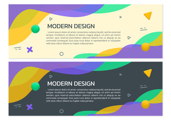 Sticker - abstract shape banner or background. wave shape, fluid header template. wavy shapes dynamic design t