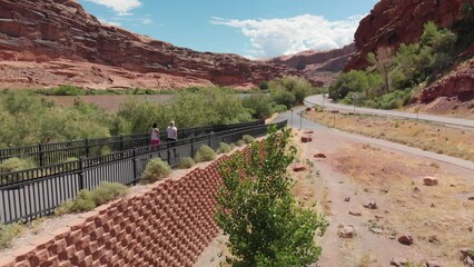 Wall Mural - Amazing aerial view of Colorado River and surrounding Mountains, Utah