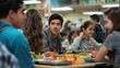 © maxdesign202 - Joyful moment as students eat together, fostering camaraderie and friendship in a shared meal.