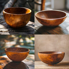 Canvas Print - wooden bowl and chopsticks